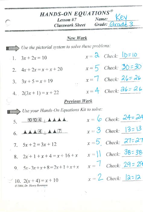 Image result for Hands-On Equations Lesson 12 Homework Answer Key Image