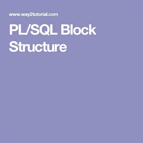 Image result for PL/SQL Structure Block