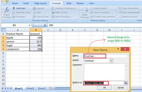 Image result for Use Name Range in Excel Formula