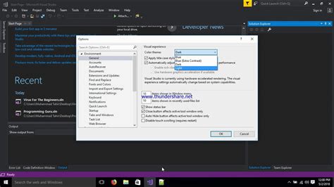 Image result for How to Changing Visual Studio Color Themes White Screen