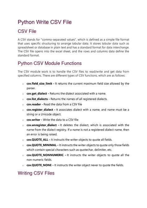 Write CSV File Python に対する画像結果
