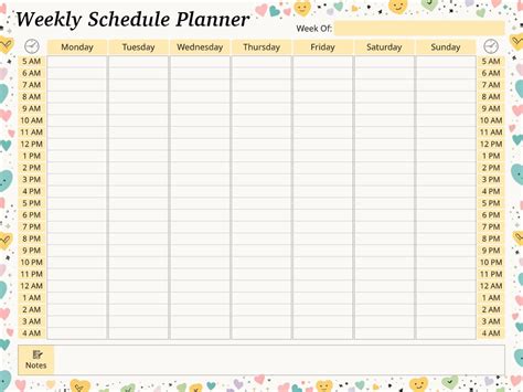 Image result for Free Weekly Schedule Planner Template