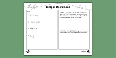 Toradh íomhá ar Integer Operations Coloring Activity