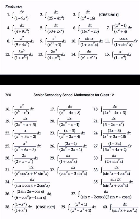 Afbeeldingsresultaten voor Indefinite Integration Formulas