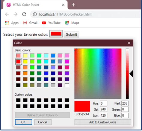 Image result for HtmlSelect Color