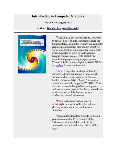 Toradh íomhá ar Introduction to Computer Graphics