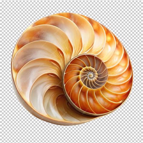 Toradh íomhá ar Nautilus Shell Drawing with Transparent Background