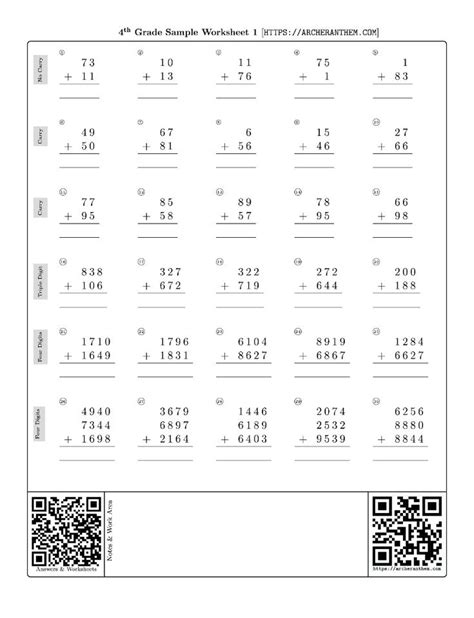 Image result for 4th Grade Math Worksheets Addition