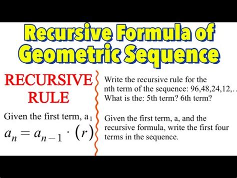Image result for Geometric Recursive Formula