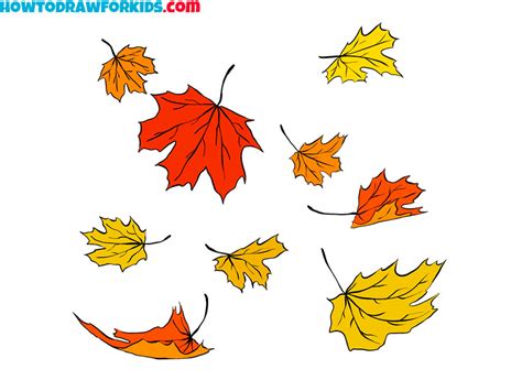 Toradh íomhá ar How to Draw Autumn Leaves Step by Step