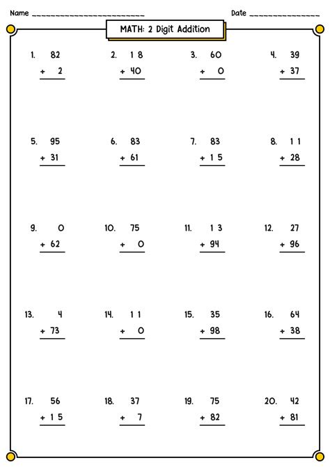 Image result for Double-Digit Addition Printable