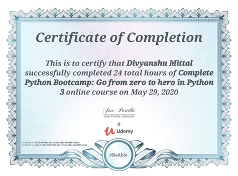 Image result for Udemy Python Certificate 100 Days