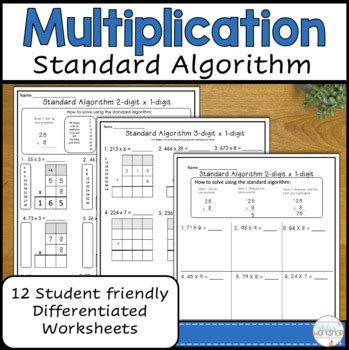 Image result for Standard Algorithm Multiplication Cheat Sheet