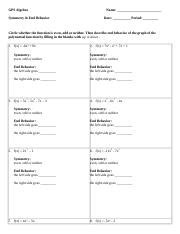 Image result for End Behavior Worksheet