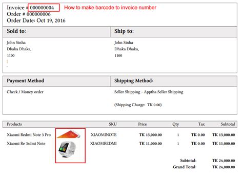 Image result for Invoice with Barcode Code