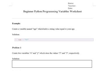 Python Variable Types Worksheet માટે ઇમેજ પરિણામ