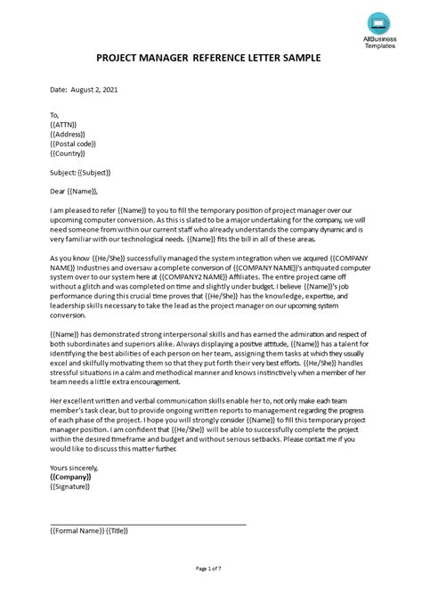 Afbeeldingsresultaten voor Project Reference Letter Sample