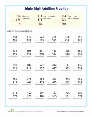 3rd Grade Easy Addition Worksheet に対する画像結果