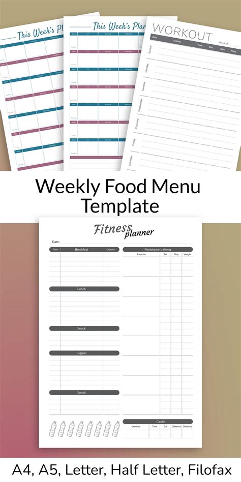Editable Weekly Menu に対する画像結果