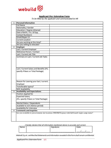 Pre-Interview Form に対する画像結果