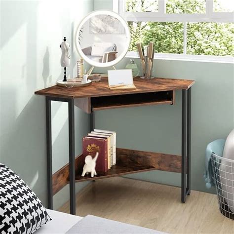 Image result for Corner Computer Desk with Keyboard Tray