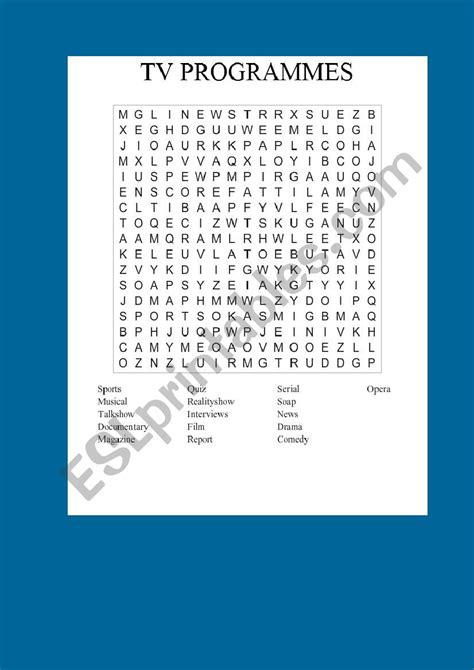 Image result for TV Programme Worksheet