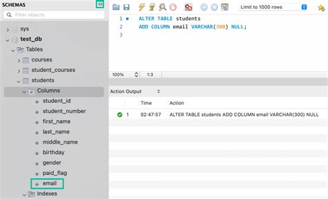 Update Student Table MySQL に対する画像結果