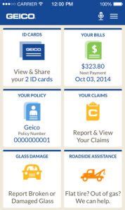 Image result for GEICO Proof of Insurance Example Phone App