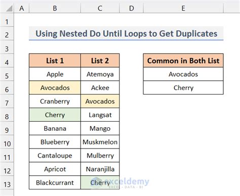 Image result for Nested Loop Excel