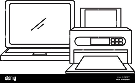 Image result for Computer Set with Printer Drawing