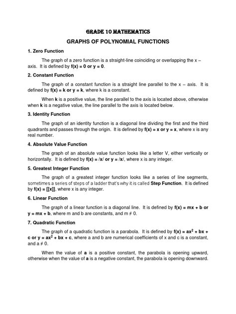 Image result for Grade 10 Mathematics Functions and Graphs