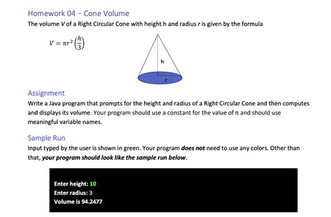Image result for Java Program to Calculate Volume of a Cone