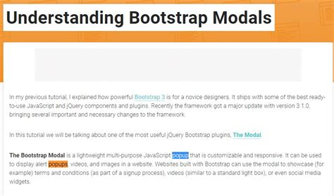 Popup Link Design Bootstrap に対する画像結果