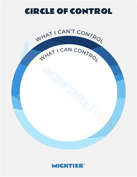 Circle of Control Printable Worksheet に対する画像結果