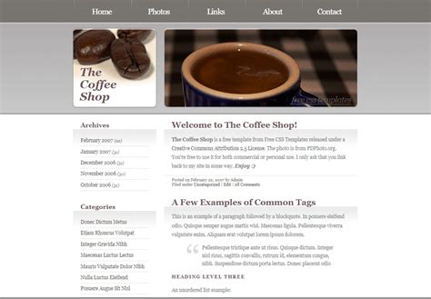 Coffee Types Code for HTML and CSS に対する画像結果