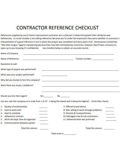 Image result for Contractor Reference Check Questions