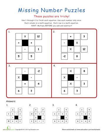 Image result for Math Puzzles for 3rd Grad