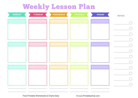 Image result for Free Printable Weekly Lesson Plan