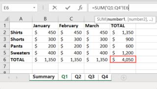 How to Sum Multiple Worksheets in Excel に対する画像結果