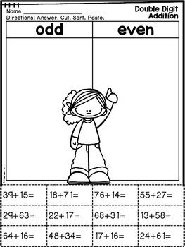 Image result for Cut and Paste Double-Digit Addition Worksheets