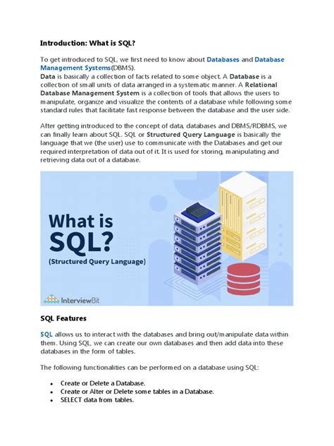 Image result for SQL Fact Sheet PDF