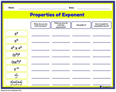 Exponent Fun Worksheet-এর ছবি ফলাফল