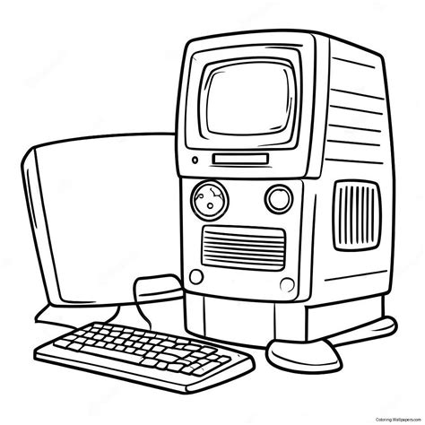 Toradh íomhá ar First Computer Coloring Page