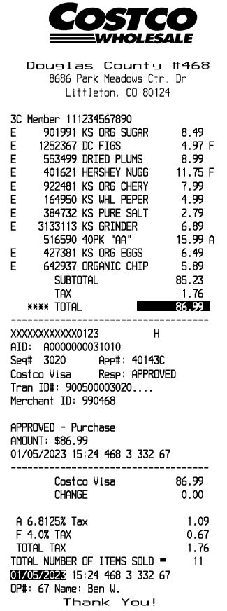 Costco Receipt Logo に対する画像結果