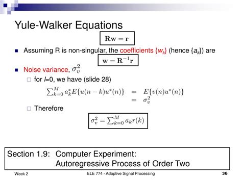 Image result for Yule-Walker Equations Explained