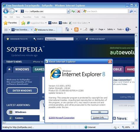 Toradh íomhá ar Internet Explorer 8 Windows XP