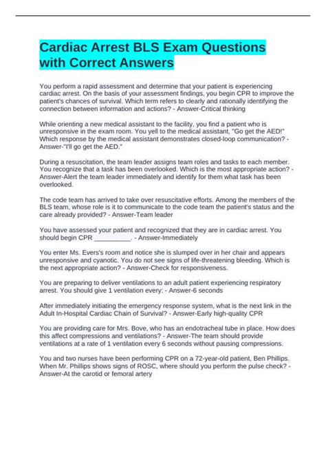 BLS Exam Questions に対する画像結果
