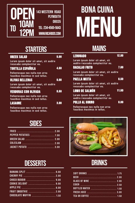 Image result for Simple Restaurant Menu Design