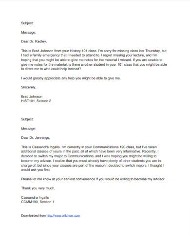 Image result for Email to Professor Example