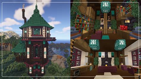 Minecraft | Fantasy Wizard Tower Interior Decorations | Speed Build ...